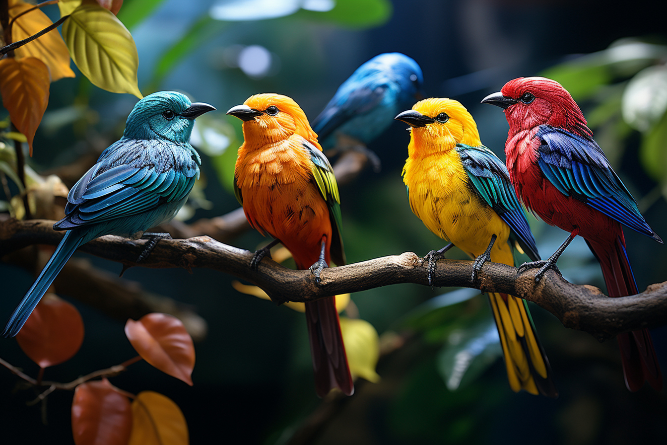 Los pájaros llamativos de la selva amazónica